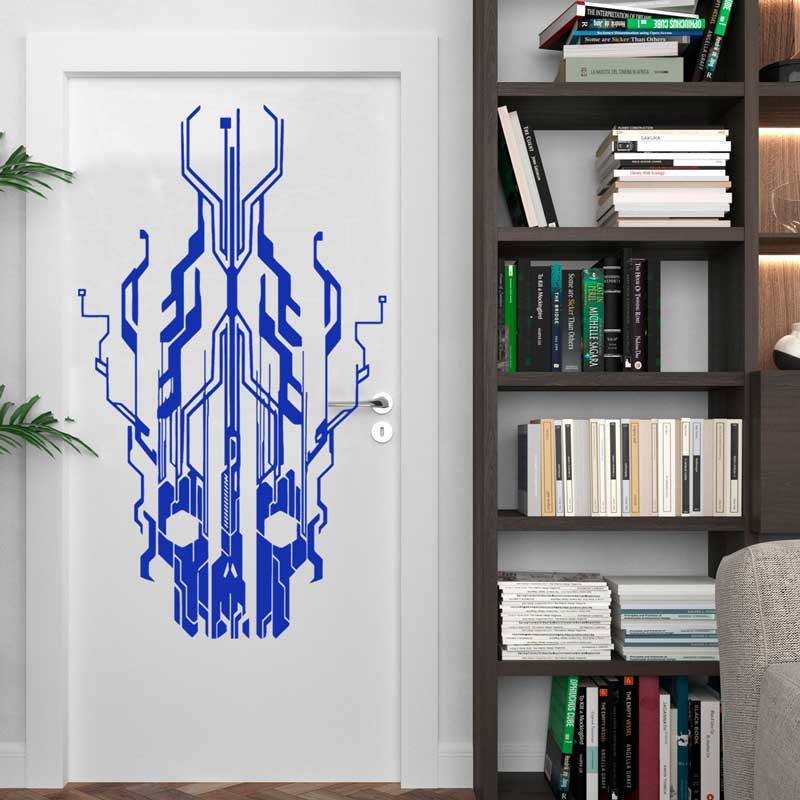 Chip Circuit Tech Skull Vinyl  – Tech Office Wall Bewertung und Preis