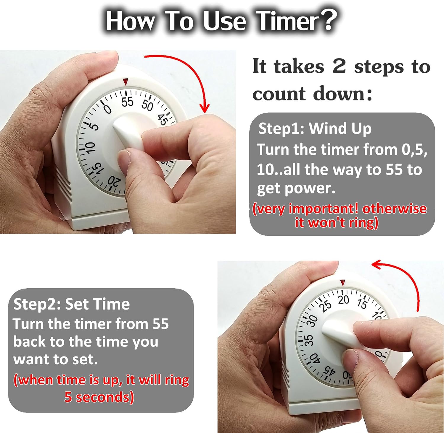 60 Minute Mechanical Timer, Lo – Digital Timer Countdown Bewertung und Preis