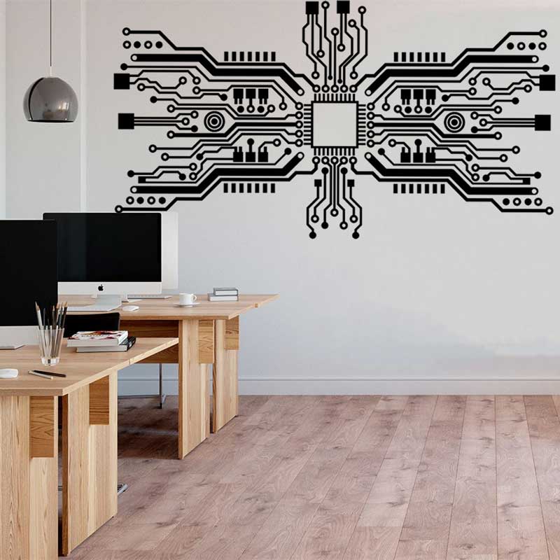 Circuit Board Chip Wall Sticke – Tech Office Wall Bewertung und Preis