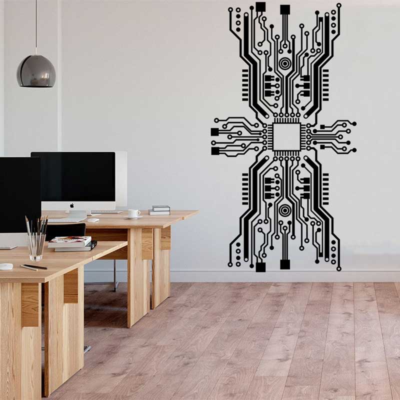 Circuit Board Chip Wall Sticke – Tech Office Wall Bewertung und Preis