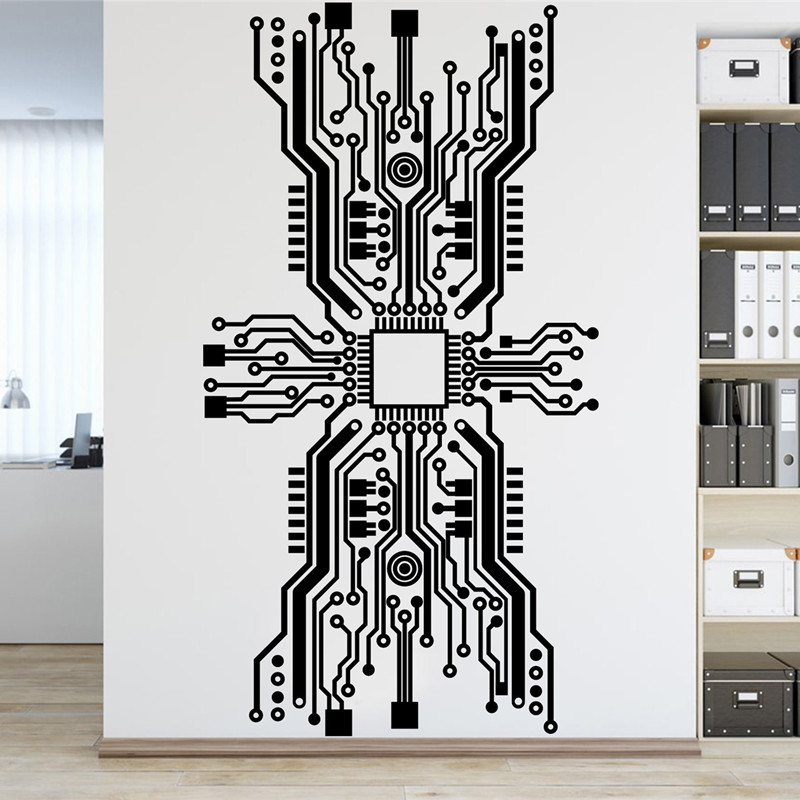 Circuit Board Chip Wall Sticke – Tech Office Wall Bewertung und Preis