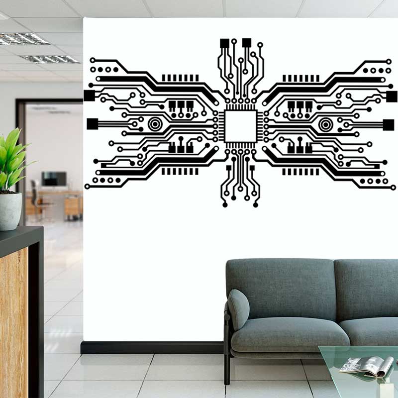 Circuit Board Chip Wall Sticke – Tech Office Wall Bewertung und Preis
